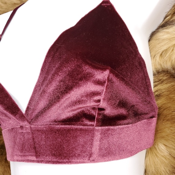 Shimera Velvet Strappy Triangle Bralette Sz M, XL - Picture 3 of 6